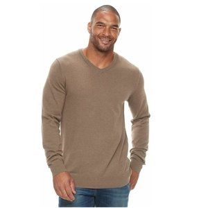Coolmax Classic-Fit V-neck Sweater, Seal Heather